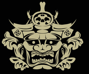 Illustration of the samurai helmet