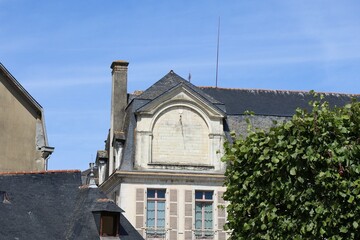 Maison typique, vue de l'extérieur, ville de Quimperlé, département du Finistère, Bretagne, France