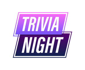 Trivia night Button, icon, emblem, label. Vector stock illustration.