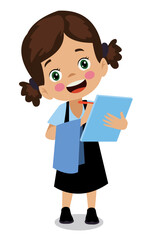 Happy kids wear waiter uniform set