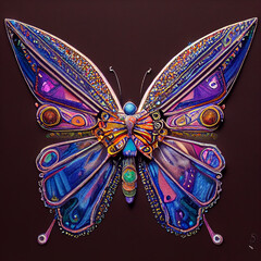 Fototapeta na wymiar Gemstones Jewellery Butterfly