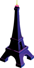isometric eiffel tower in paris