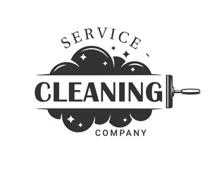 Splash cleaning logo. Vintage cleaning service label. Vector illustration