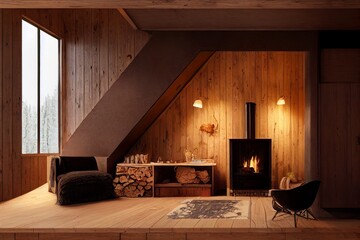  rustic wooden mountain cabin interior