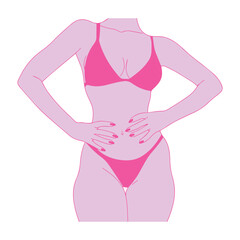 Silhouette of a female body in a swimsuit.