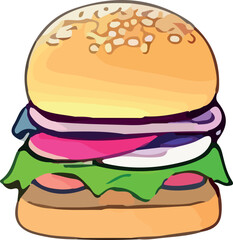 Burger fast food vector illustration