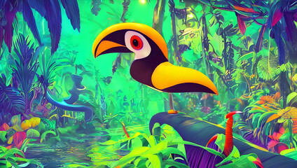 Obraz na płótnie Canvas toucan in the jungle