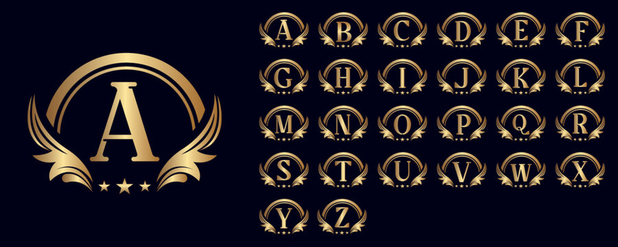 wings gold logo letters beauty