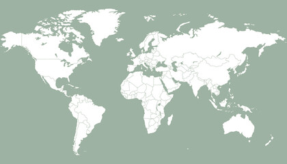 Obraz na płótnie Canvas World map. Silhouette map. Color vector modern map. 