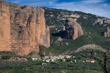 Mountains landscape, Mallos de Riglos, Aragon, Spain