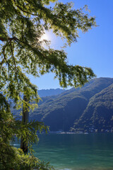 Blick von der schweizer Brissago Insel im Lago Maggiore (Langensee)