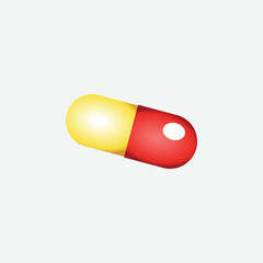 Capsule Icon, Flat Style. - Vector