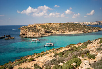 Fototapeta na wymiar view of the coast of island, comino, malta