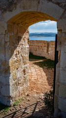 Obraz premium ruins of the old Fortress with canons, Comino island, Malta