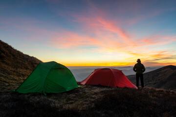 Amazing sunset in the mountains