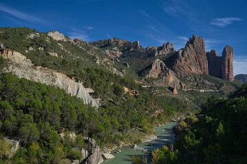 Mountains landscape, Mallos de Riglos, Aragon, Spain