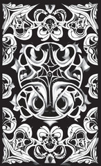 Decorative black and white gothic ornament, base for tattoo
