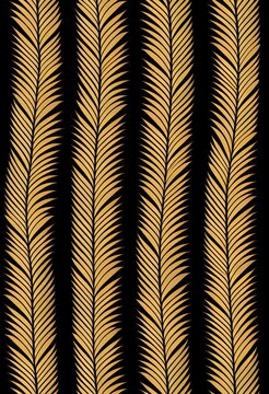 Luxury seamless pattern background with gold and pink feather 2d illustrated illustration.
