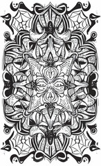Decorative black and white gothic ornament, base for tattoo