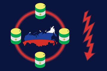 Russia falling oil revenue illustration