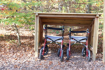 Rollator-Parkplatz. Rollator-Unterstand.