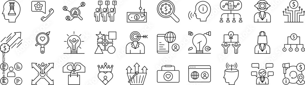 Poster consumer behavior icon collections vector design