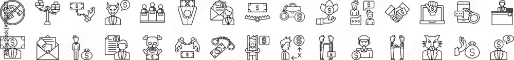 Poster corruption icon collections vector design