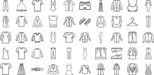 Clothes icon collections vector design
