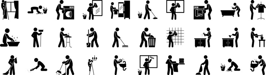 Fototapeta na wymiar Cleaning the house icon collections vector design