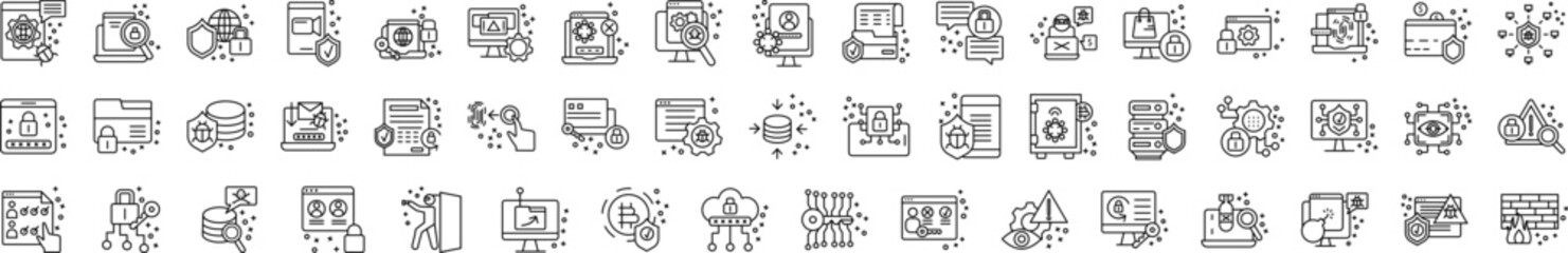 Cyber security icon collections vector design