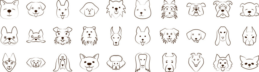 Dog icon collections vector design