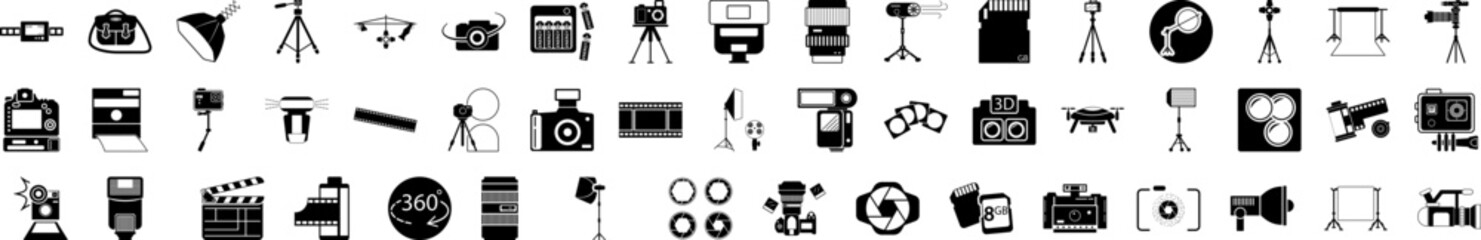 Equipment photography icon collections vector design