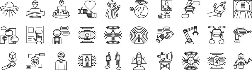 Futuristic technology icon collections vector design