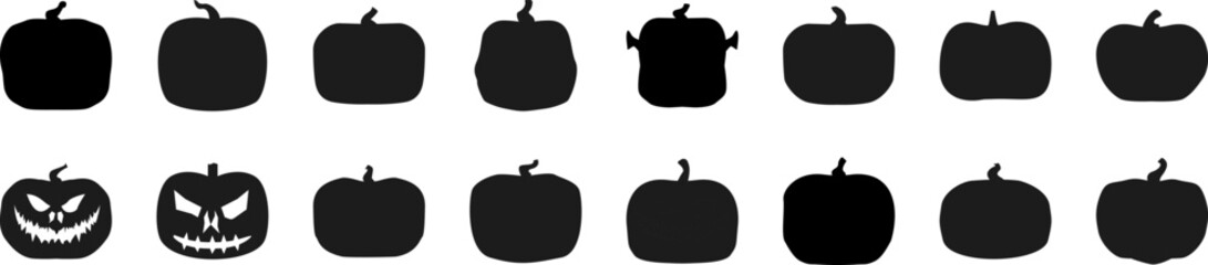 Pumpkin silhouette for Halloween vector design