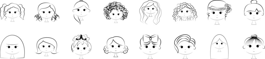 Hair icon collections vector design