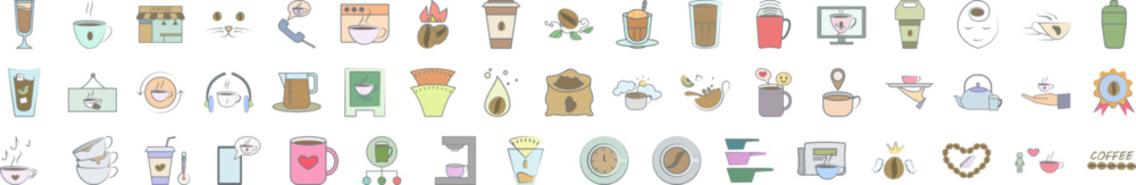 Coffee icon collections vector design