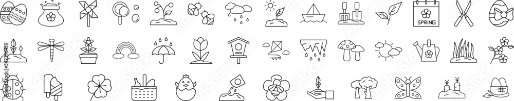 Poster spring icon collections vector design