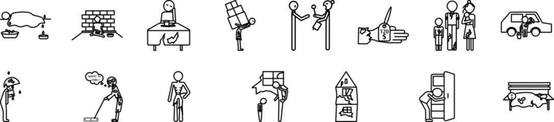 Poor people vector design