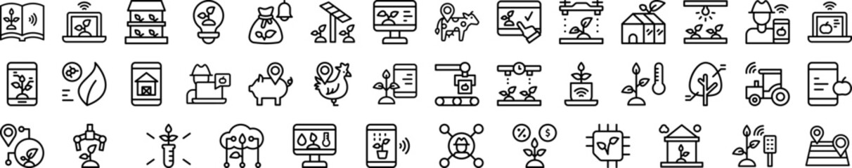 Smart farm icon collections vector design