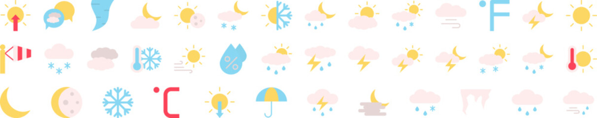 Weather icon collections vector design