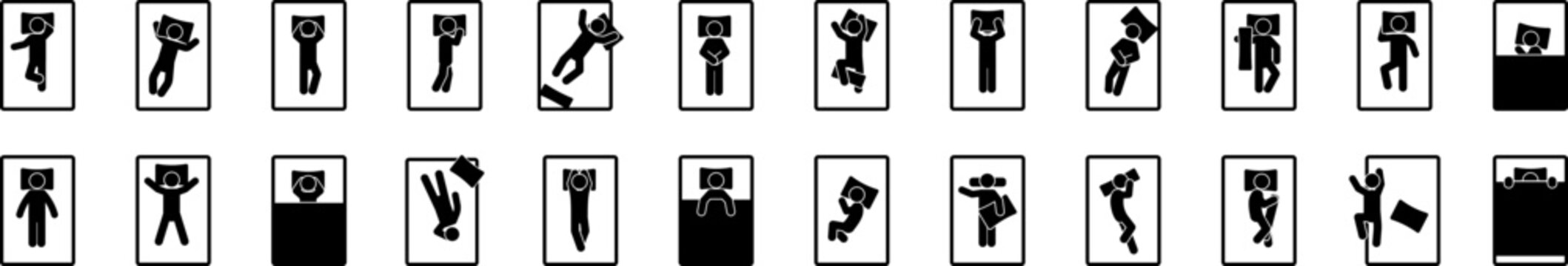 Sleeping position icon collections vector design