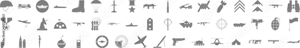 Poster army icon collections vector design