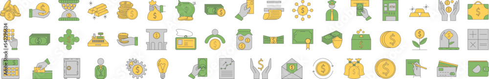 Poster banking icon collections vector design