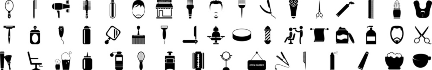 Obraz premium Barber icon collections vector design
