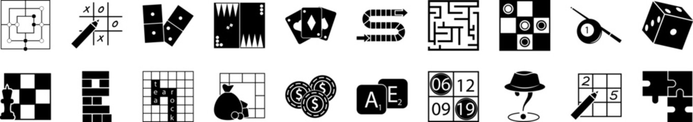 Board games icon collections vector design