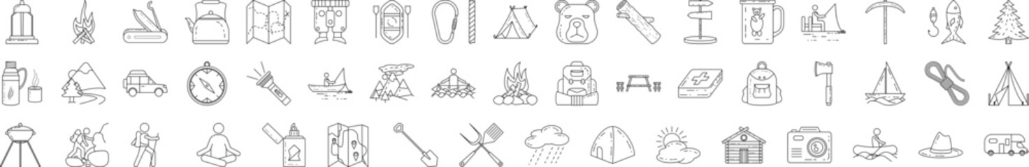 Camping icon collections vector design