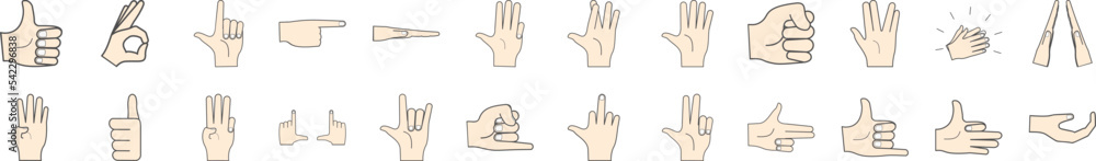 Poster hands icon collections vector design