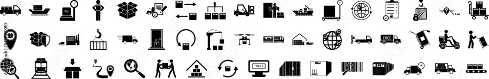 Poster logistic icon collections vector design