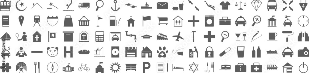 Poster map icon collections vector design