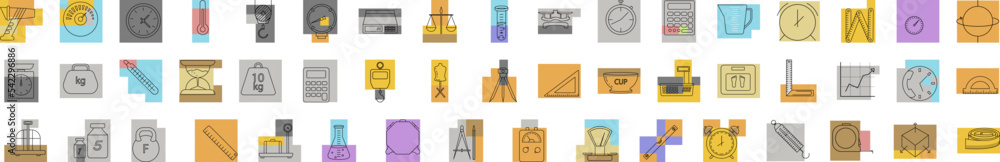 Poster measure icon collections vector design